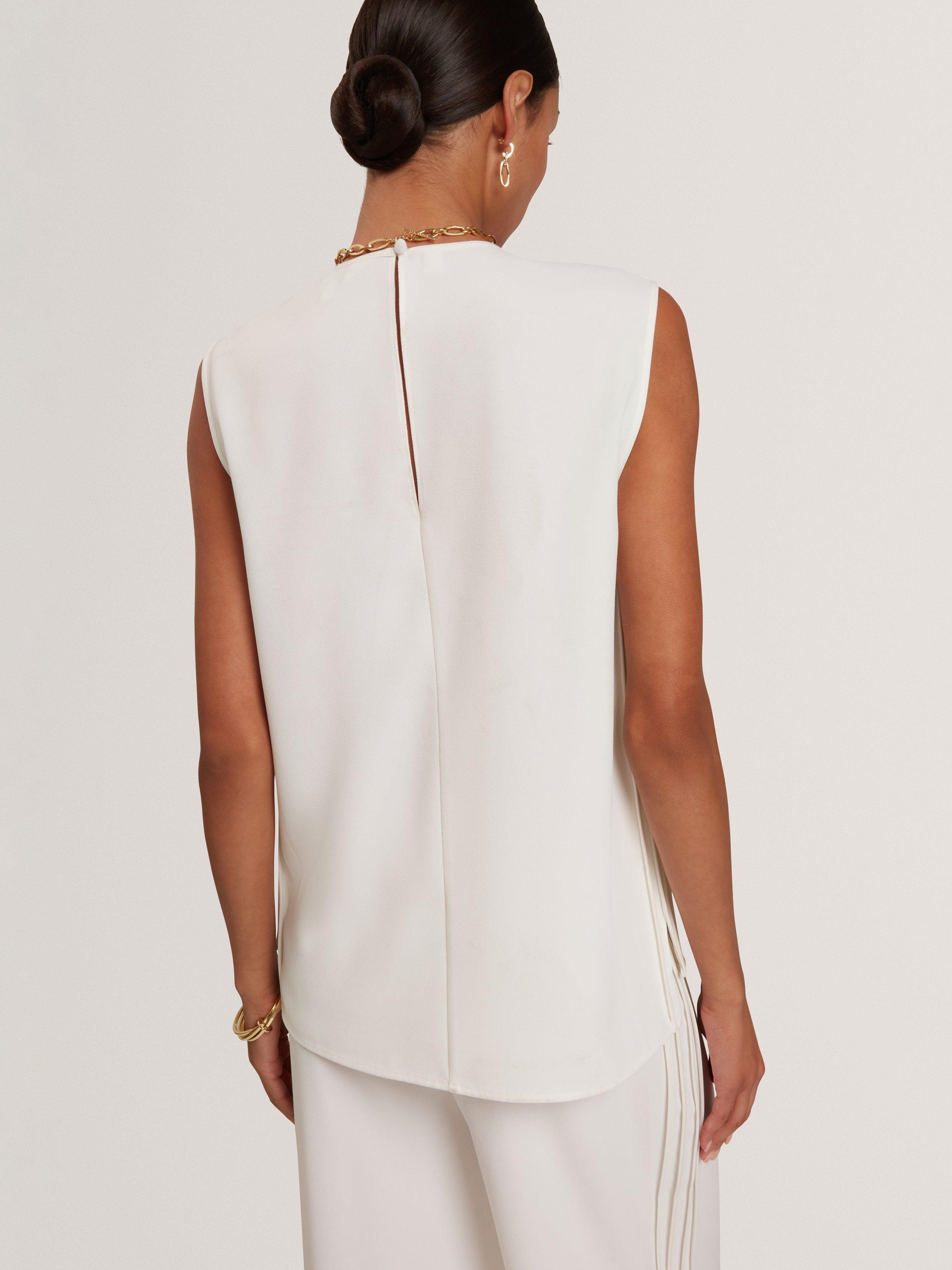 Product image 3 of 7, which shows Ted Baker Marmia Sleeveless Round Neck Top, Ivory, 8