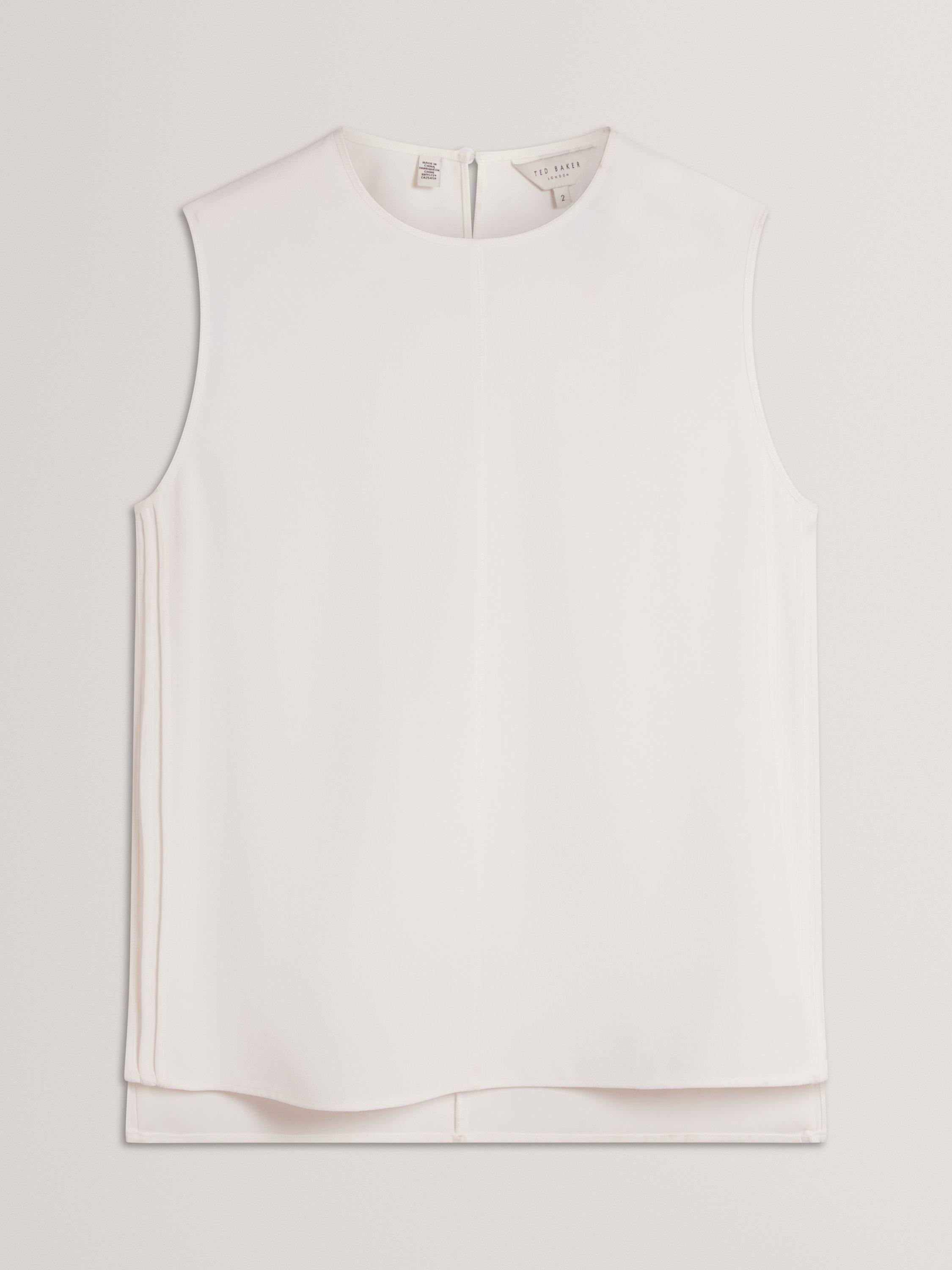 Product image 4 of 7, which shows Ted Baker Marmia Sleeveless Round Neck Top, Ivory, 8