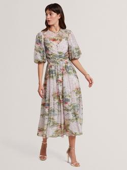 Ted Baker Jonora Floral Midi Dress, Multi, Multi