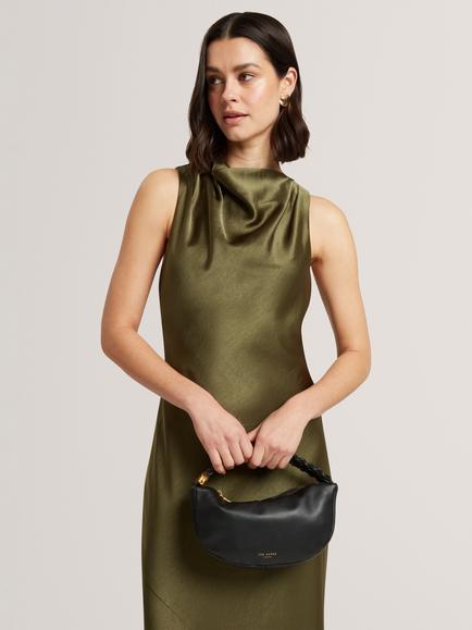 Ted Baker Liimaa Drape Midi Dress, Khaki - view 2, Khaki