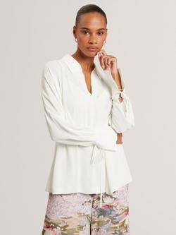 Ted Baker Liossa Tie Detail Long Sleeve Shirt, White, White