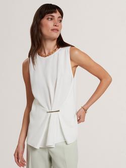 Ted Baker Alayra Draped Bar Detail Top, White, White
