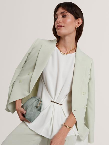 Ted Baker Alayra Draped Bar Detail Top, White - view 2, White
