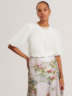 Ted Baker Elni Puff Sleeve Top, White, White