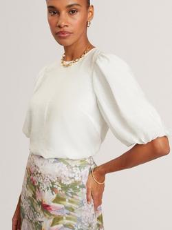 Ted Baker Elni Puff Sleeve Top, White - view 2, White