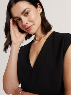Ted Baker Neliia V-Neck Ruched Top, Black - view 2, Black