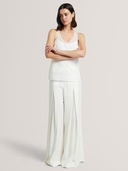 Ted Baker Aepi Front Pleat Wide Leg Trousers, White