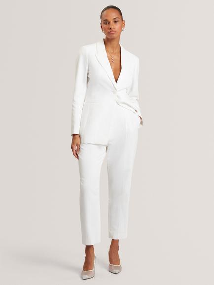 Ted Baker Musub High Rise Linen Blend Trousers, White, White
