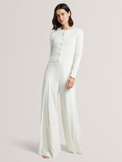 Ted Baker Vedla Crew Neck Cropped Cardigan, White, White