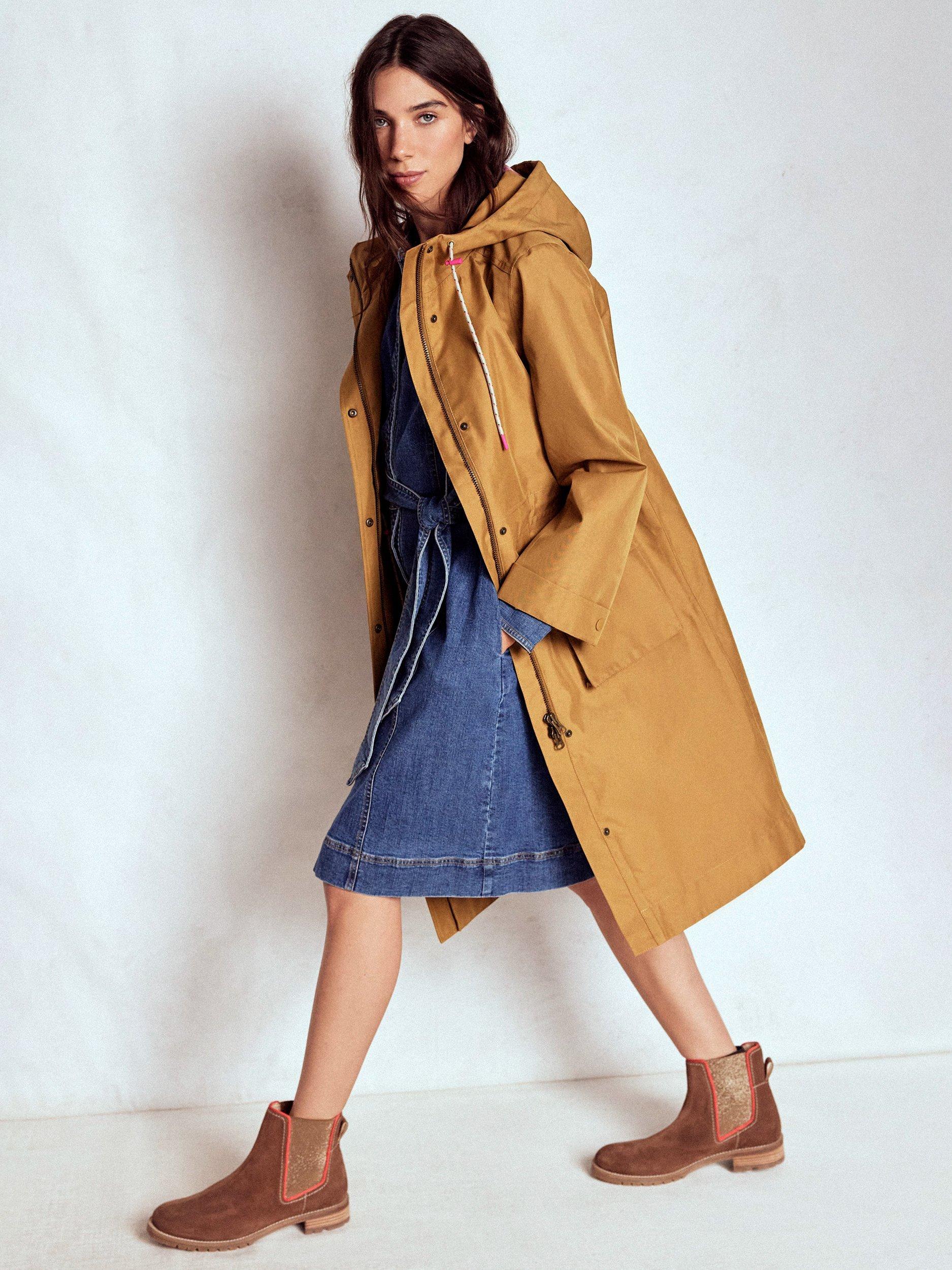 Product image 2 of 5, which shows Boden Waterproof Longline Mac, Hazelnut Brown, 12