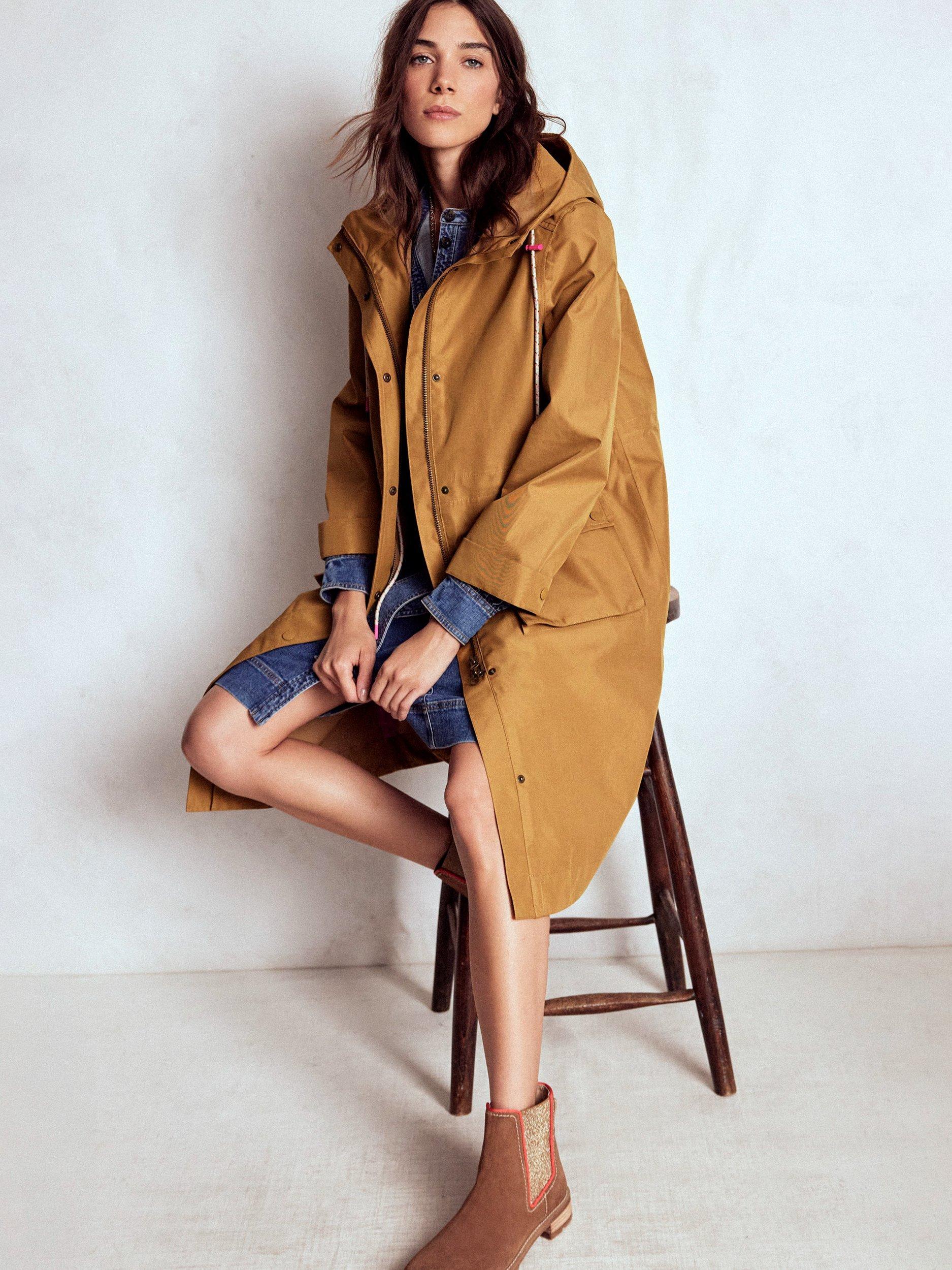 Product image 4 of 5, which shows Boden Waterproof Longline Mac, Hazelnut Brown, 12