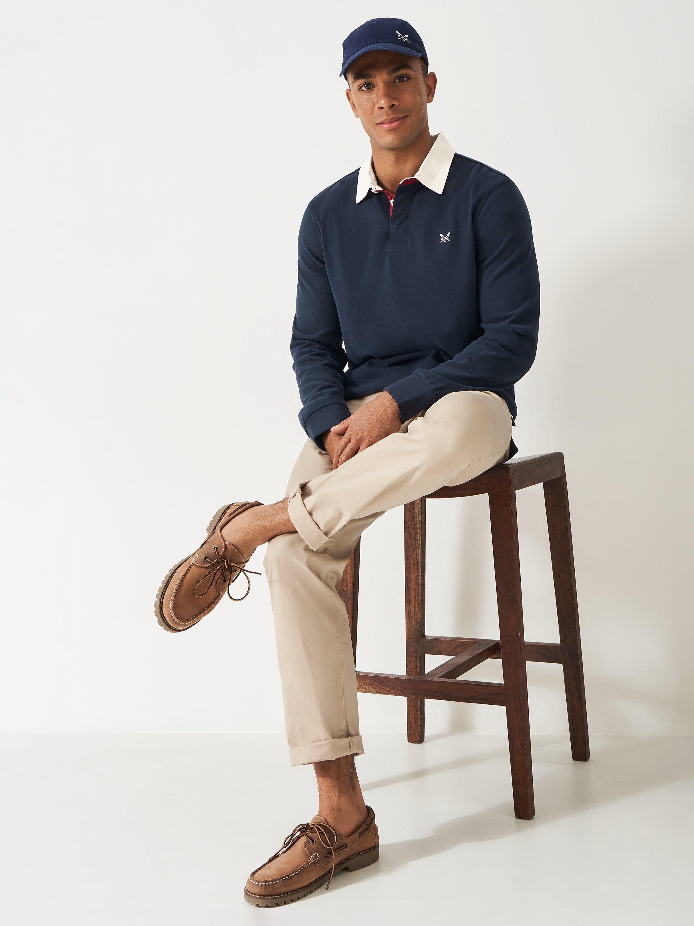 Product image 3 of 5, which shows Crew Clothing Rugby Top, Navy Blue, L