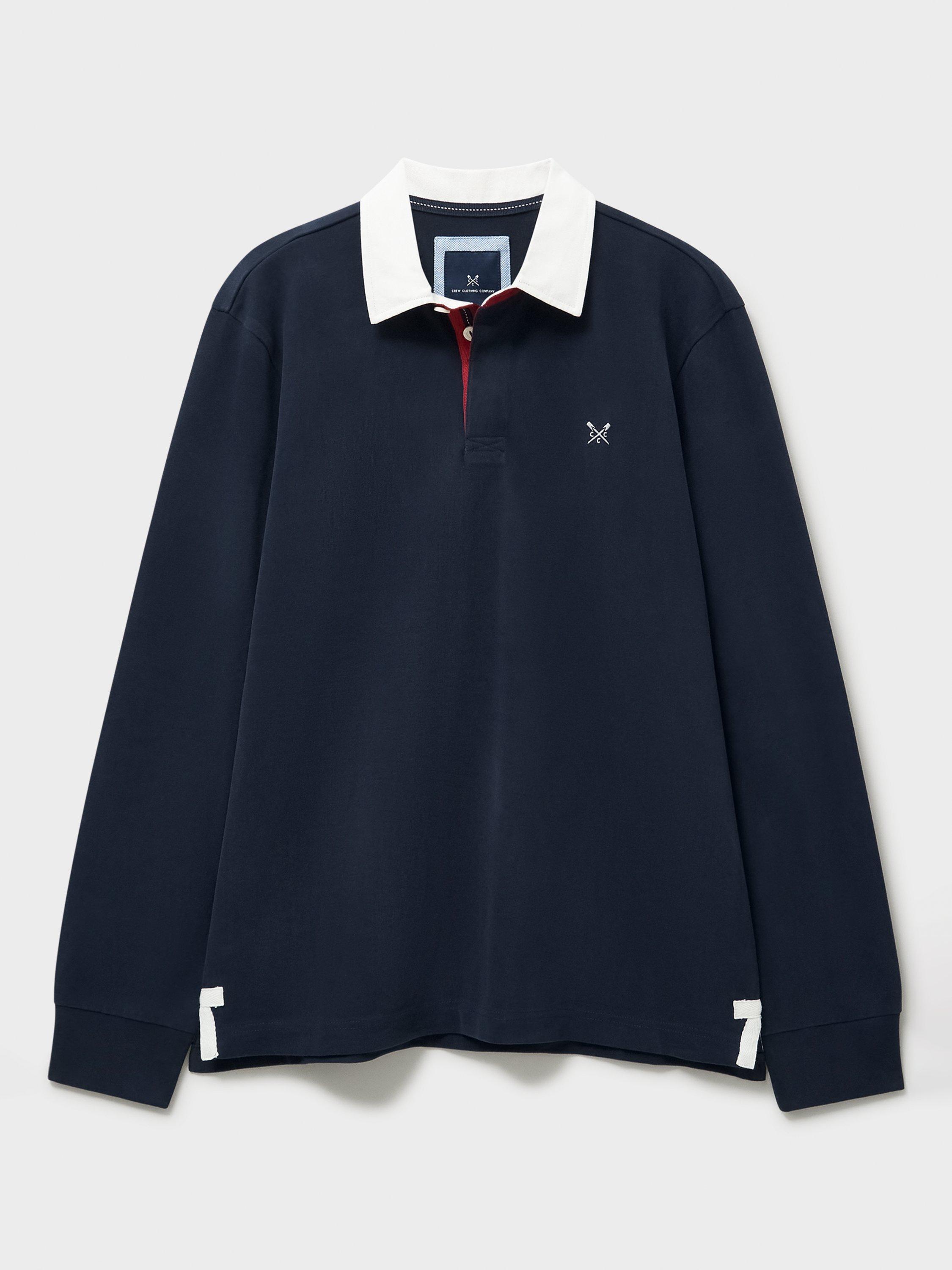 Product image 5 of 5, which shows Crew Clothing Rugby Top, Navy Blue, L