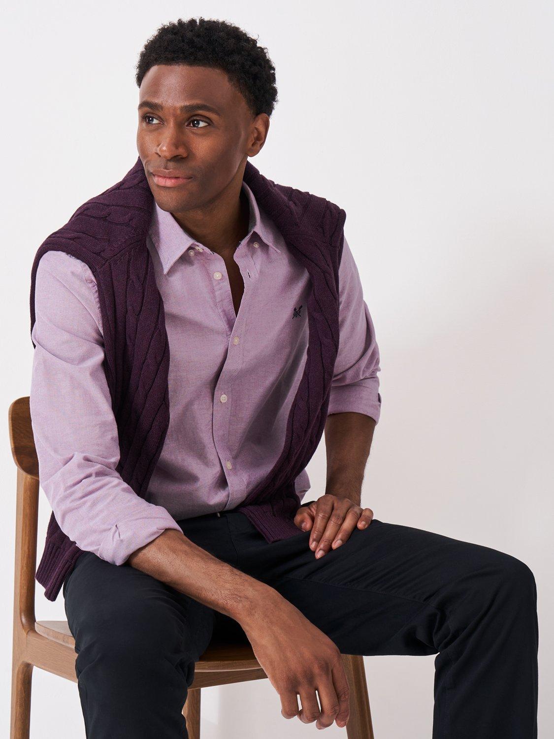 Crew Clothing Slim Fit Oxford Cotton Shirt, Plum