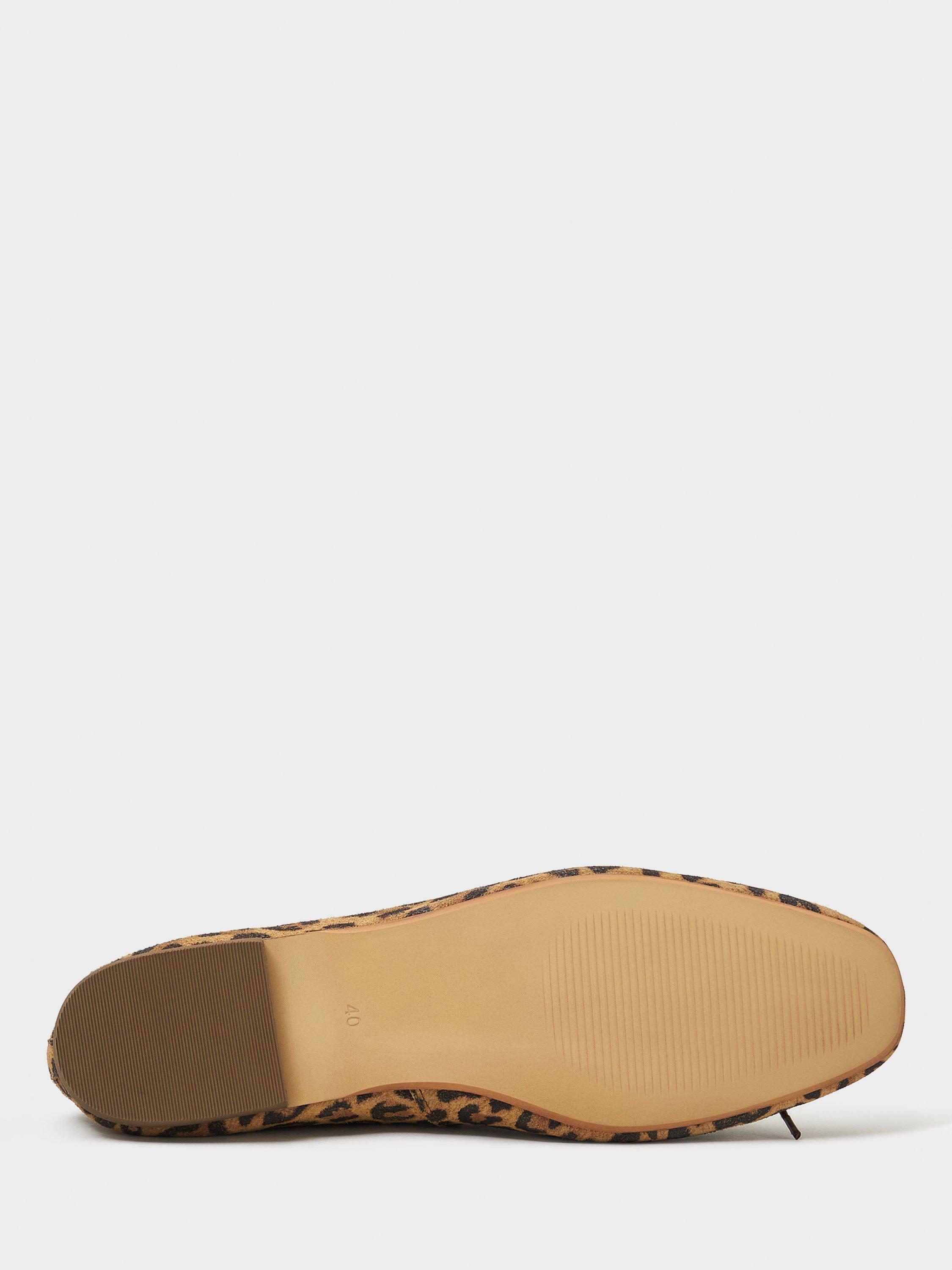 Product image 4 of 4, which shows Crew Clothing Leather Flat Heel Round Closed Toe Pumps, Camel Brown, 8