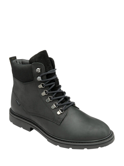 Loake Nevis Nubuck Leather Waterproof Derby Boots - view 2, Black Oiled