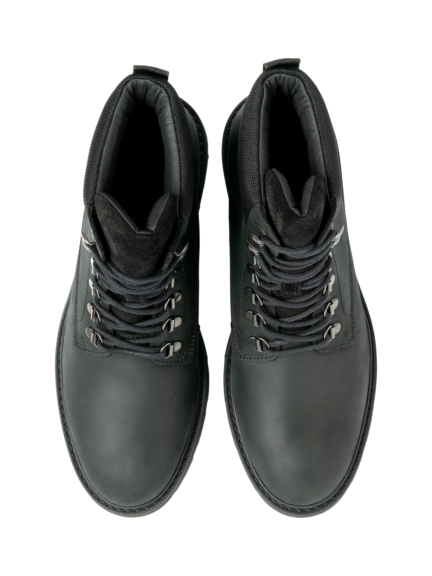 Product image 3 of 3, which shows Loake Nevis Nubuck Leather Waterproof Derby Boots, Black Oiled, 6