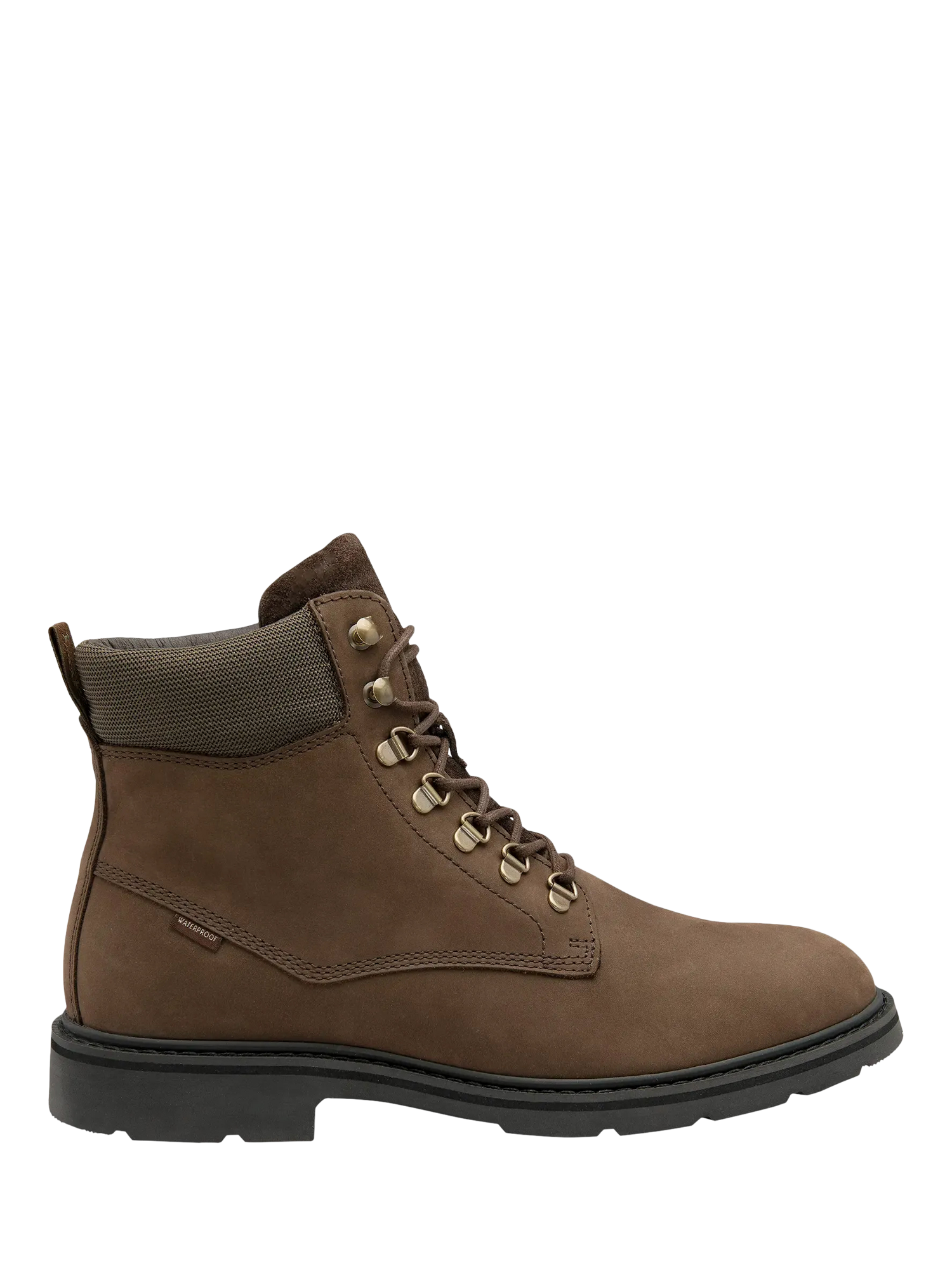 Product image 1 of 3, which shows Loake Nevis Nubuck Leather Waterproof Derby Boots, Brown Oiled, 6