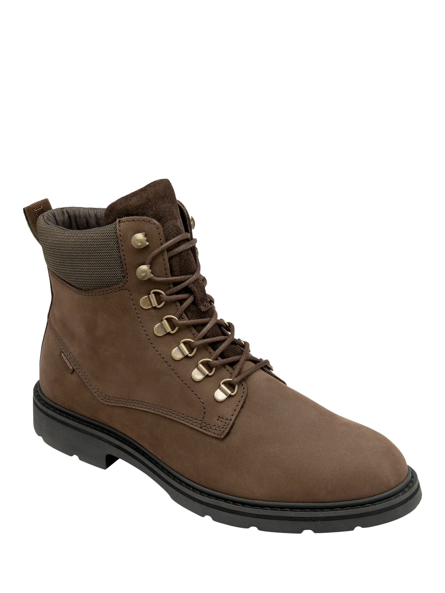 Product image 2 of 3, which shows Loake Nevis Nubuck Leather Waterproof Derby Boots, Brown Oiled, 6