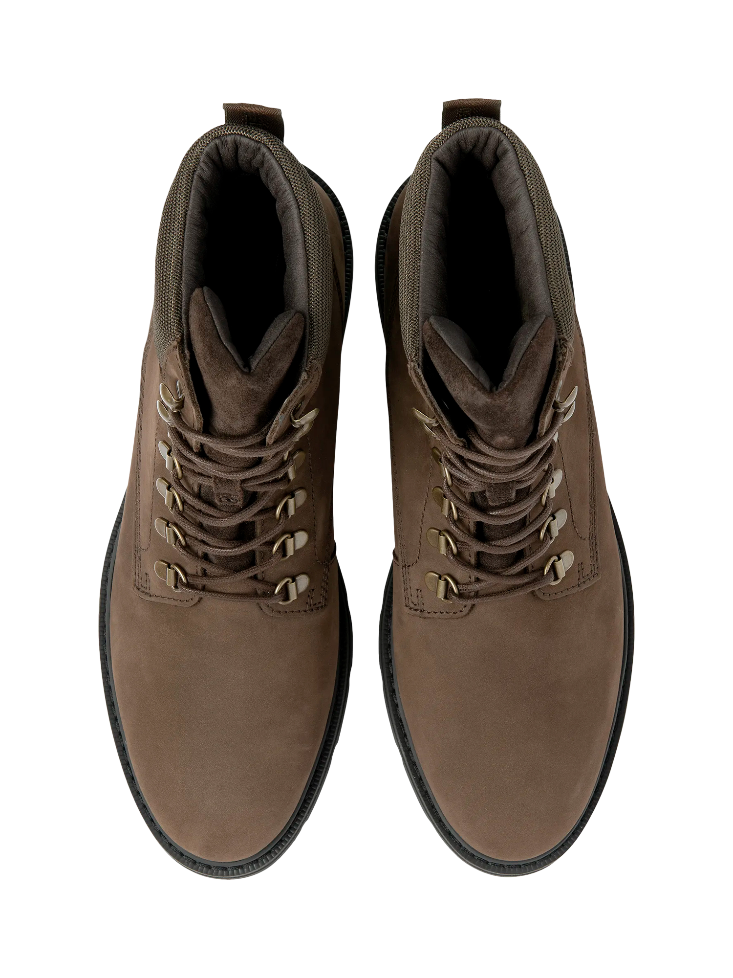 Product image 3 of 3, which shows Loake Nevis Nubuck Leather Waterproof Derby Boots, Brown Oiled, 6