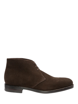 Loake Pimlico Suede Chukka Boots, Dark Brown