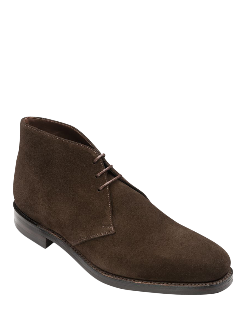 Product image 2 of 3, which shows Loake Pimlico Suede Chukka Boots, Dark Brown, 6