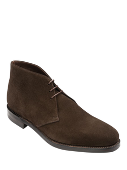 Loake Pimlico Suede Chukka Boots - view 2, Dark Brown