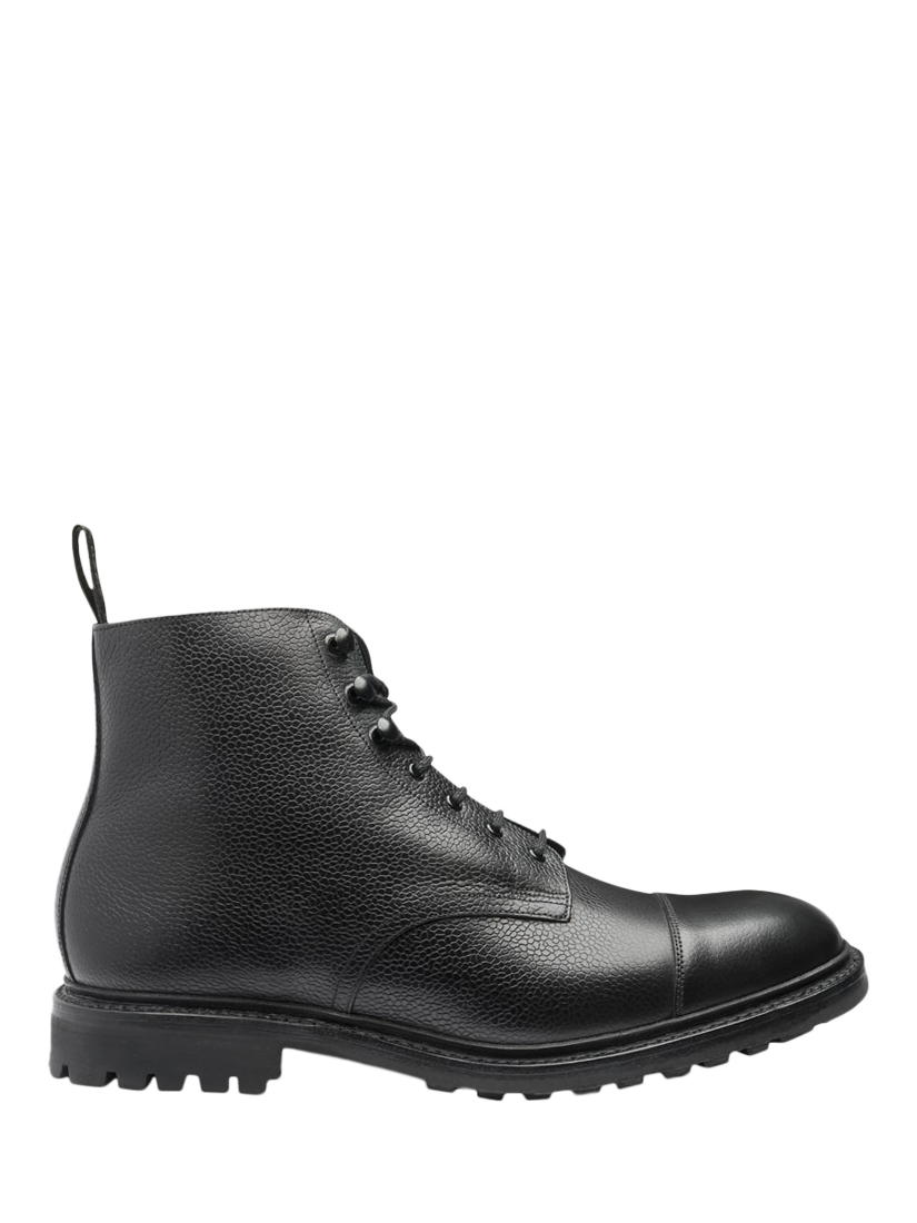 Product image 1 of 3, which shows Loake Sedbergh Lace Up Leather Boots, Black Grain, 6