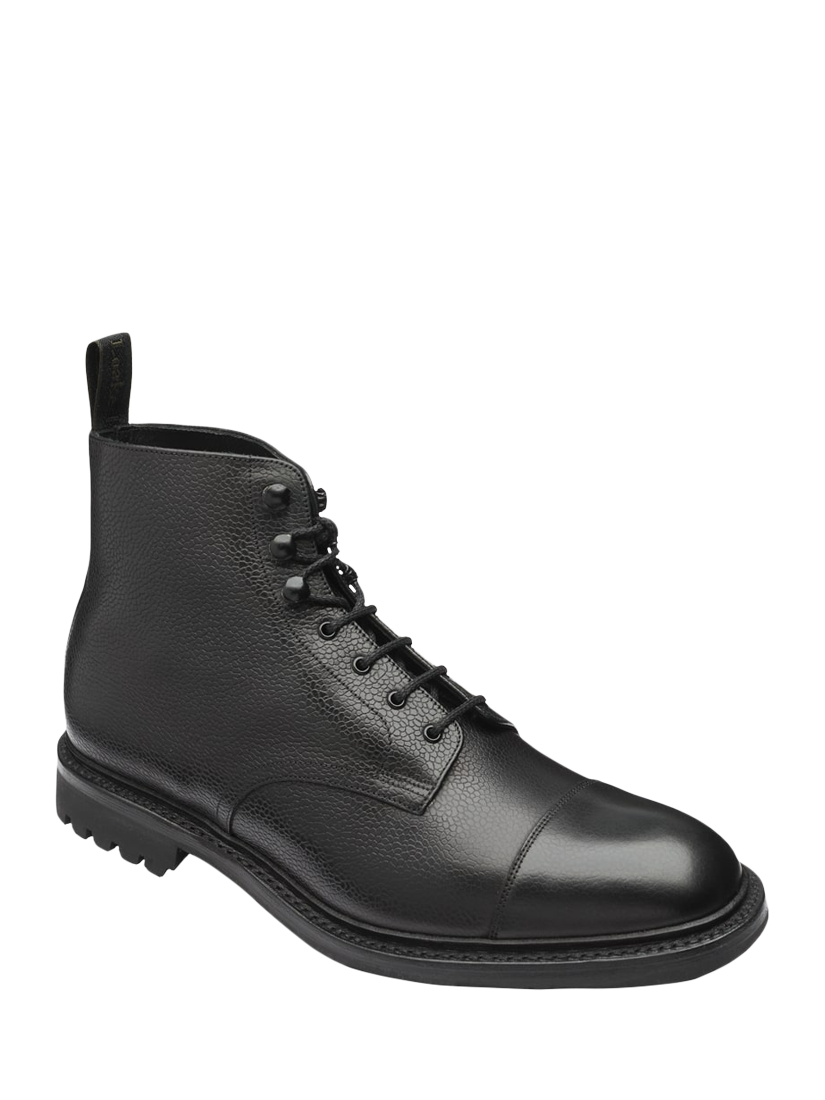 Product image 2 of 3, which shows Loake Sedbergh Lace Up Leather Boots, Black Grain, 6