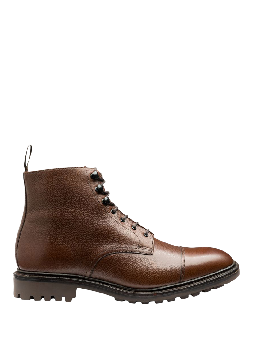 Product image 1 of 3, which shows Loake Sedbergh Lace Up Leather Boots, Dark Brown Grain, 6