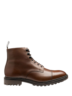 Loake Sedbergh Lace Up Leather Boots, Dark Brown Grain