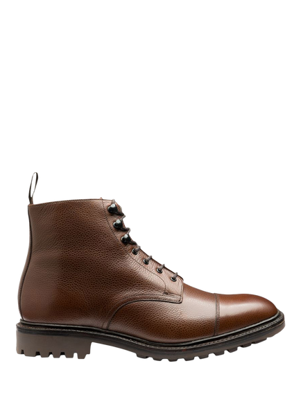 Loake Sedbergh Lace Up Leather Boots, Dark Brown Grain