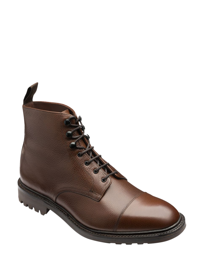 Product image 2 of 3, which shows Loake Sedbergh Lace Up Leather Boots, Dark Brown Grain, 6