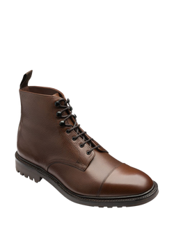 Loake Sedbergh Lace Up Leather Boots - view 2, Dark Brown Grain