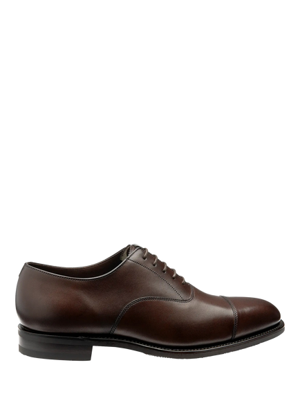 Loake Aldwych Leather Toecap Oxford Shoes, Dark Brown
