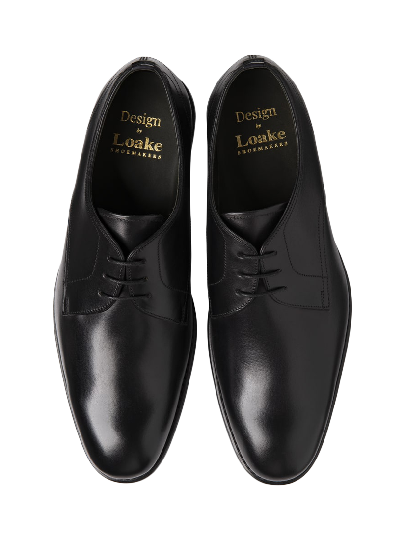 Product image 3 of 3, which shows Loake Atherton Leather Derby Shoes, Black, 7