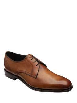 Loake Atherton Leather Derby Shoes, Tan - view 2, Tan