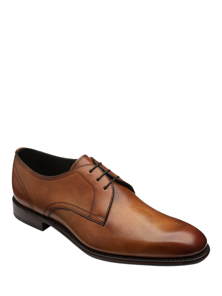 Loake Atherton Leather Derby Shoes, Tan - view 2, Tan