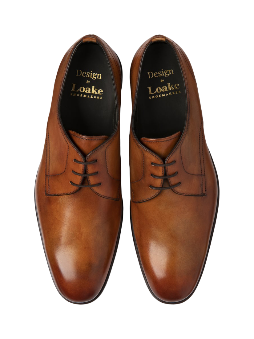 Product image 3 of 3, which shows Loake Atherton Leather Derby Shoes, Tan, 7