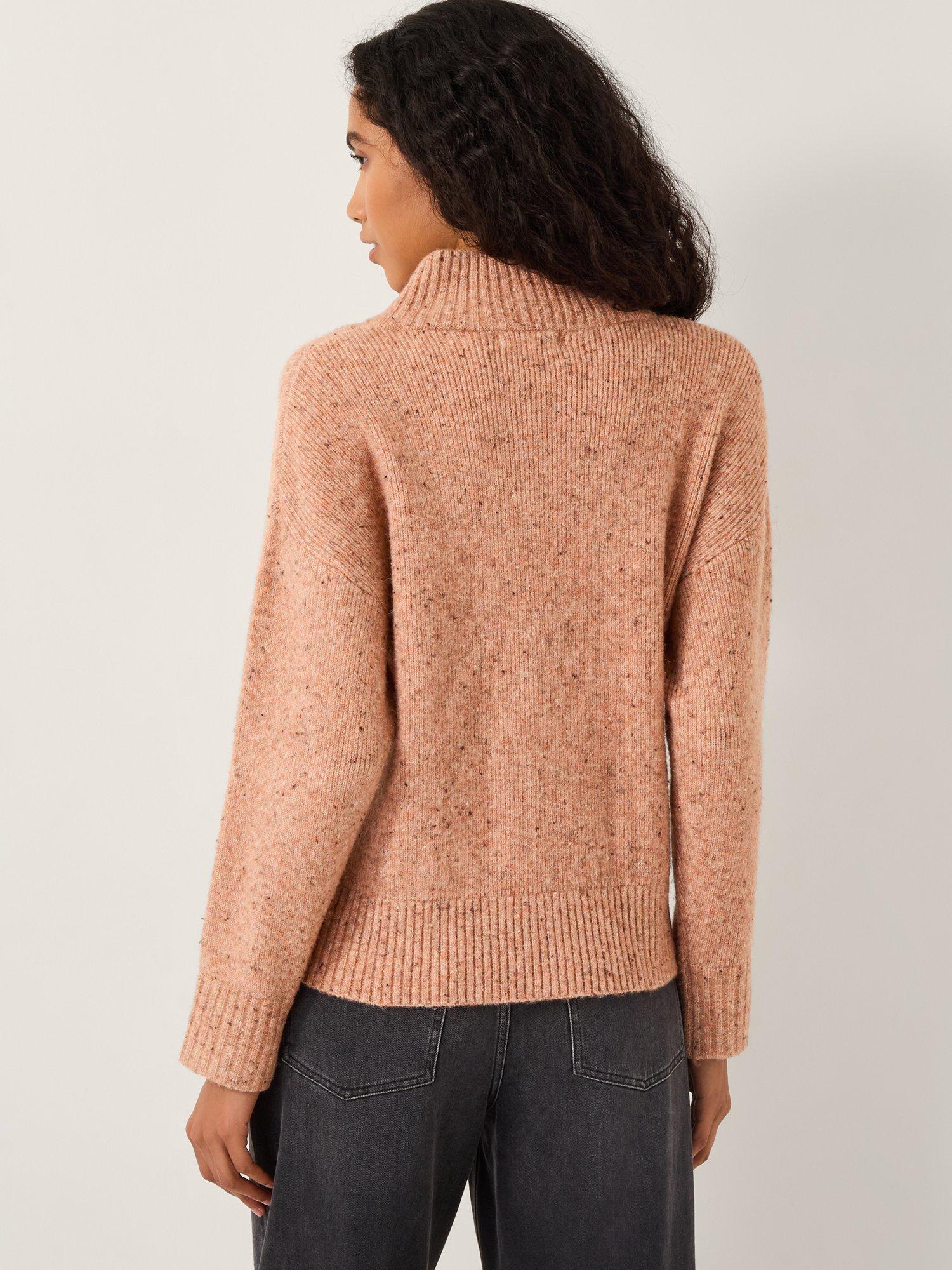 Product image 2 of 5, which shows Monsoon Nieve Neppy Cardigan, Pink, S