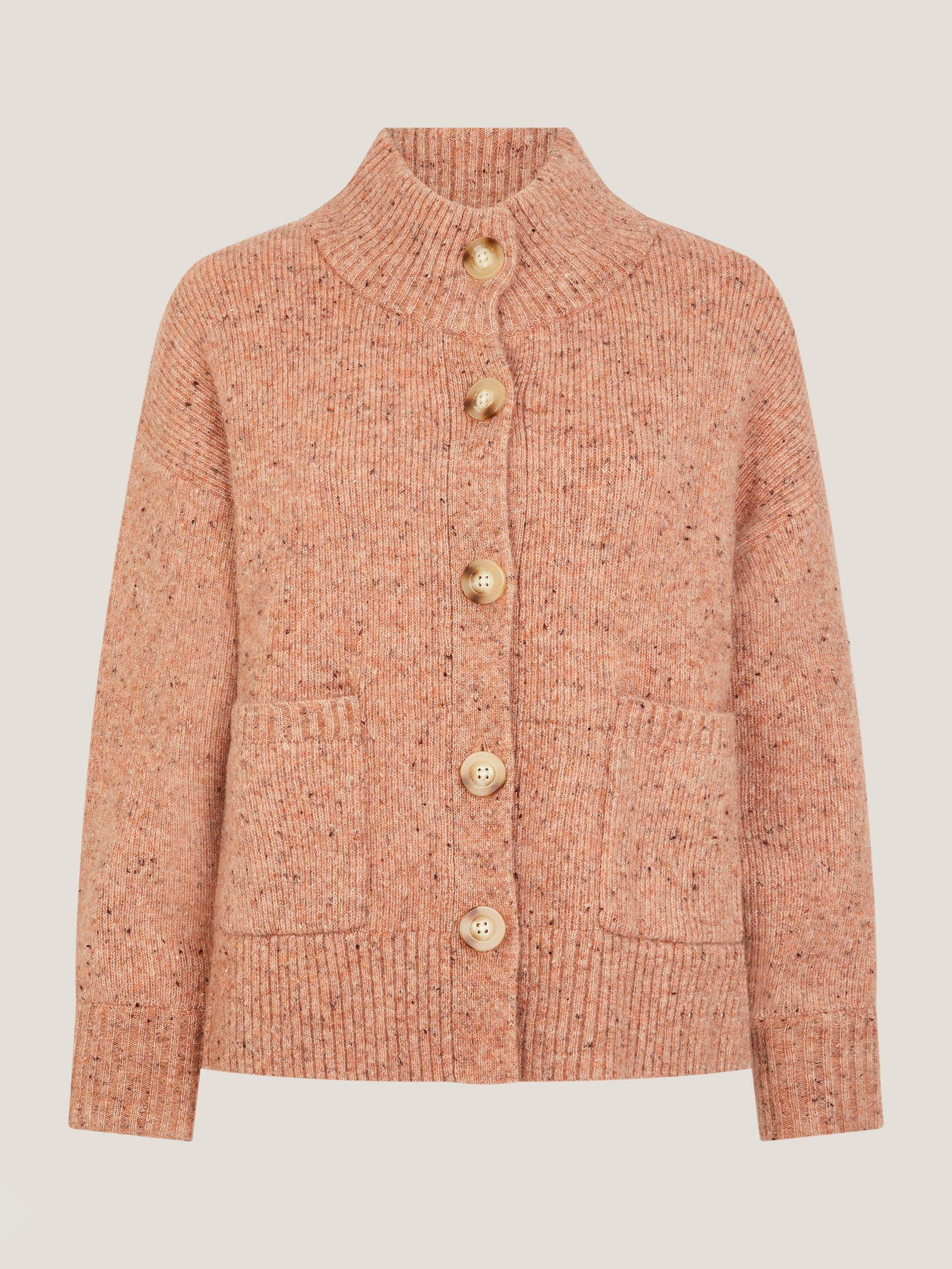 Product image 5 of 5, which shows Monsoon Nieve Neppy Cardigan, Pink, S