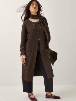 Monsoon Santi Cardigan & Scarf Set, Chocolate, Chocolate