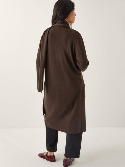 Monsoon Santi Cardigan & Scarf Set, Chocolate - view 2, Chocolate