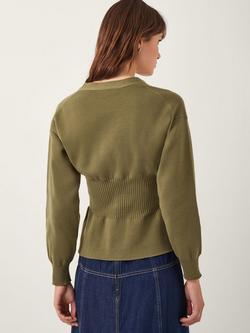 Monsoon Suzy Fitted Ribbed Waist Cardigan - view 2, Green