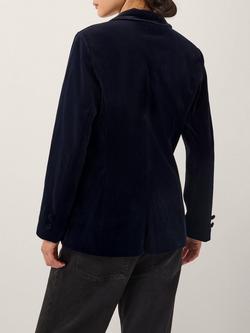 Monsoon Mila Velvet Trim Blazer - view 2, Midnight