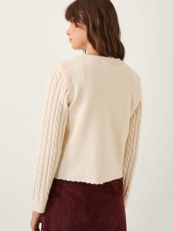 Monsoon Cindy Crew Neck Knit Cardigan - view 2, Ivory