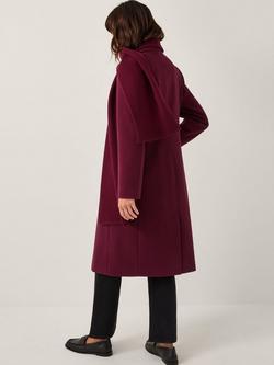 Monsoon Alicia Longline Shawl Neckline Coat - view 2, Burgundy