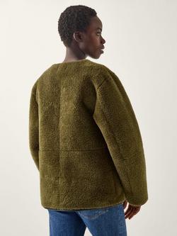 Monsoon Lara Faux Fur Jacket, Khaki - view 2, Khaki