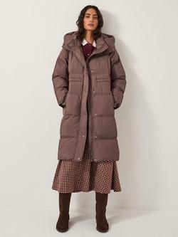 Monsoon Molly Long Puffer Coat, Chocolate