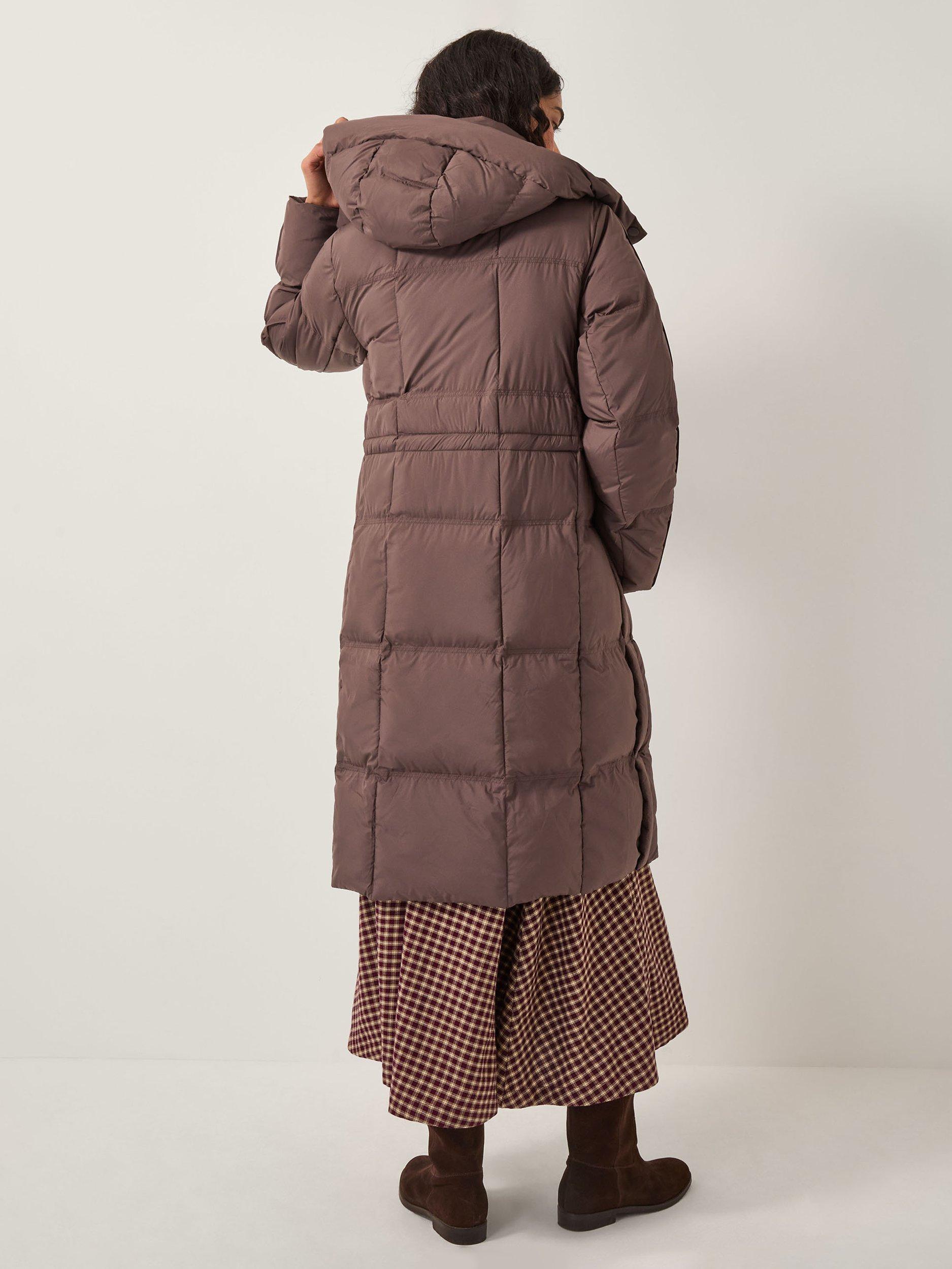 Product image 2 of 5, which shows Monsoon Molly Long Puffer Coat, Chocolate, S